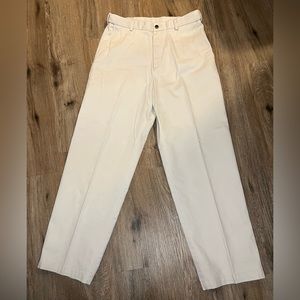 Haggar Men’s Dress Pants Business Casual Work Pants Size 32x30 White Biege